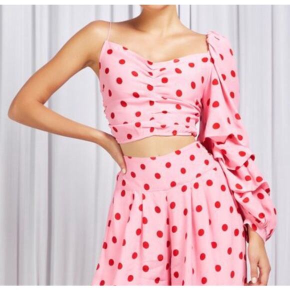 Anthropologie x S/W/F Cloud Polka Dot Asymmetric Top - Picture 1 of 9